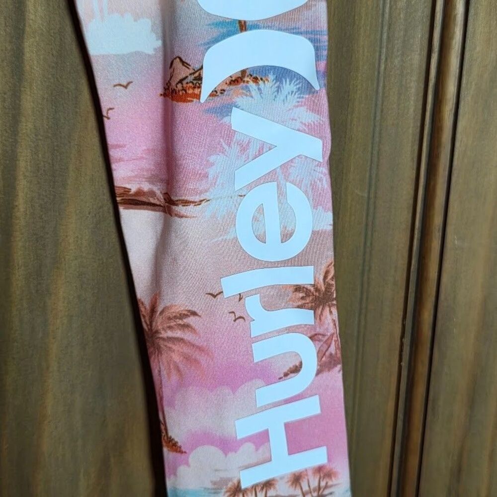 Hurley Long Sleeve Zip Front One Piece Swimsuit Medium Floral NWT Surfer Beachy - Picture 2 of 10